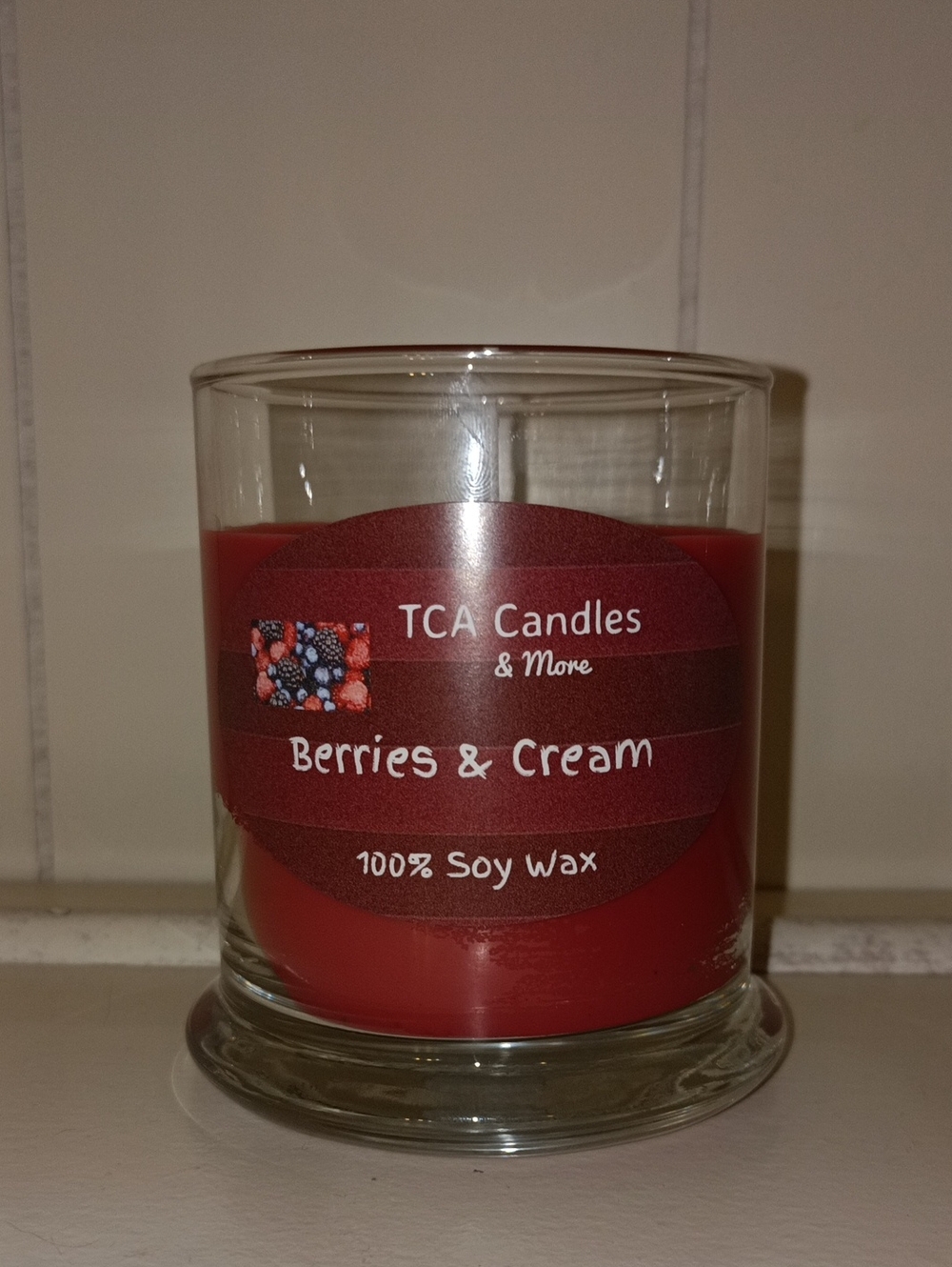 TCA Candles Berries & Cream Soy Candle - Red